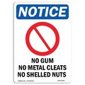 Signmission Safety Sign, OSHA Notice, 18" Height, No Gum No Metal Cleats Sign With Symbol, Portrait OS-NS-D-1218-V-14639